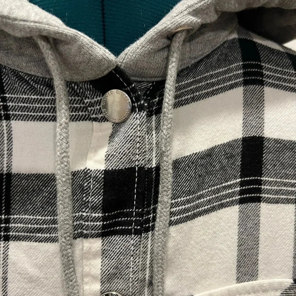 H&M Flannel Hooded Snap Shirt - Picture 6 of 10